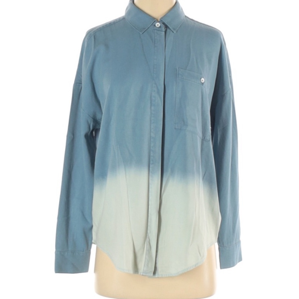 SPLENDID BUTTON DOWN BLOUSE - CLASSIC BUTTON OMBR… - image 5